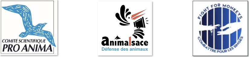 Bandeau avec logos des organisateurs Pro Anima - Animalsace - Fight for Monkeys